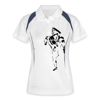 Muay-Thai-Tj5 - Frauen Polo atmungsaktiv - Weiß/Navy - Vorne