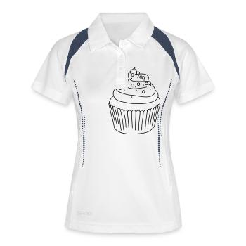 Cupcake - Frauen Polo atmungsaktiv - Weiß/Navy - Vorne