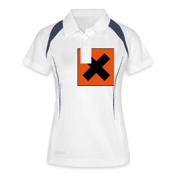 symbole de danger irritant - Polo respirant Femme - blanc/marine - Devant