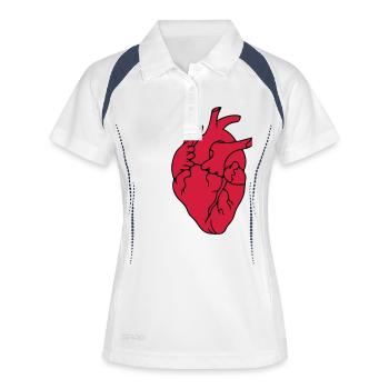 I love crise cardiaque organe vasculaire cardiaque 2c - Polo respirant Femme - blanc/marine - Devant