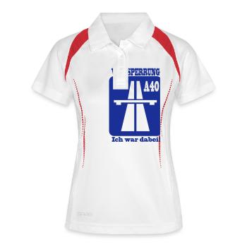 Blocage complet A40 - J'étais là 1F - Polo respirant Femme - blanc/marine - Devant