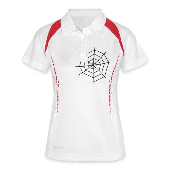 Spider__V001 - Frauen Polo atmungsaktiv - Weiß/Navy - Vorne