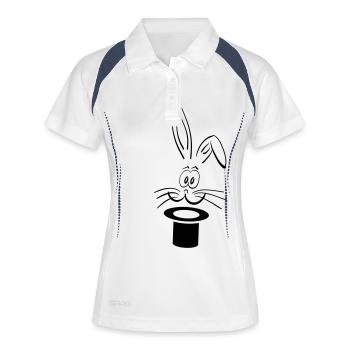 hase wizard - Women's Polo breathable - white/navy - Front