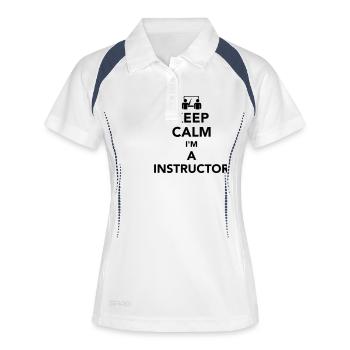 Keep calm I’m a Instructor - Polo respirant Femme - blanc/marine - Devant