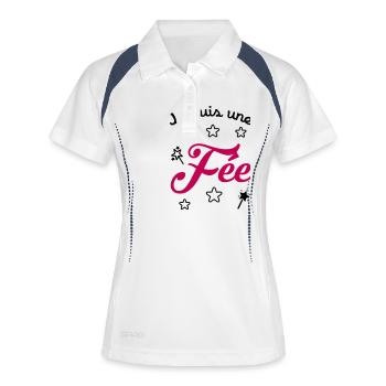Fée / Fille / Princesse / Reine / Naissance / Bébé - Women's Polo breathable - white/navy - Front