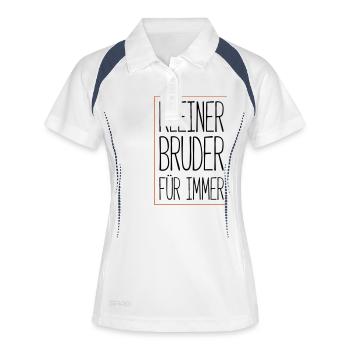 kleiner bruder für immer - Frauen Polo atmungsaktiv - Weiß/Navy - Vorne