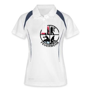 Feuerwehr 4 Logo 1 - Frauen Polo atmungsaktiv - Weiß/Navy - Vorne