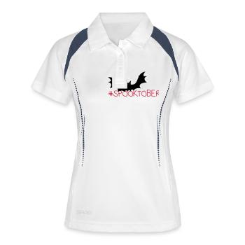 #spooktober / Halloween - Frauen Polo atmungsaktiv - Weiß/Navy - Vorne