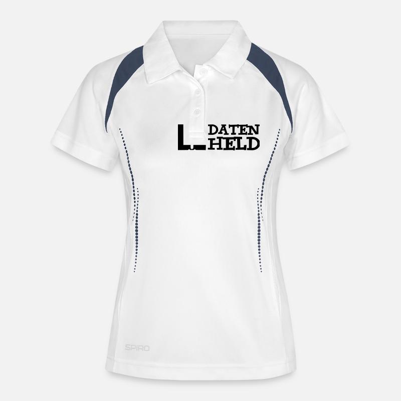 daten_held 1c - Women's Polo breathable - white/navy