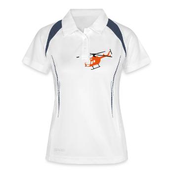 Bo-105 Orange - Frauen Polo atmungsaktiv - Weiß/Navy - Vorne