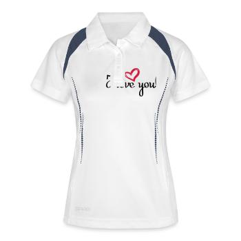 I love you! - Frauen Polo atmungsaktiv - Weiß/Navy - Vorne