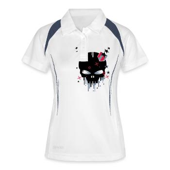 Cornes de diable - Polo respirant Femme - blanc/marine - Devant