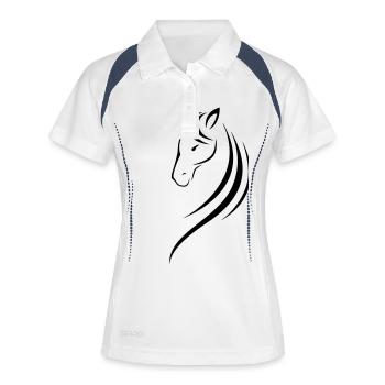 HORSE'S HEAD - Women's Polo breathable - white/navy - Front