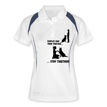 Stay together - Frauen Polo atmungsaktiv - Weiß/Navy - Vorne