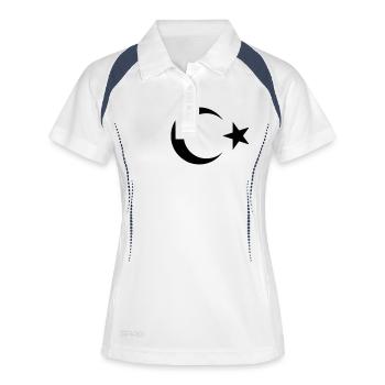 Türkei - Frauen Polo atmungsaktiv - Weiß/Navy - Vorne