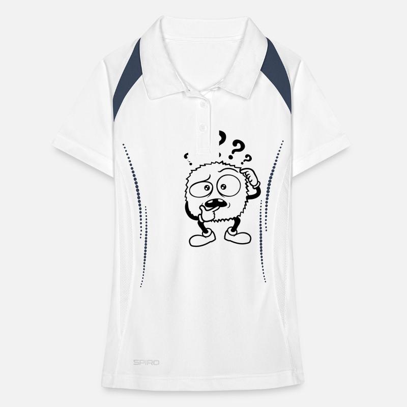 Doubtful question mark skeptical monster Women's Polo breathable