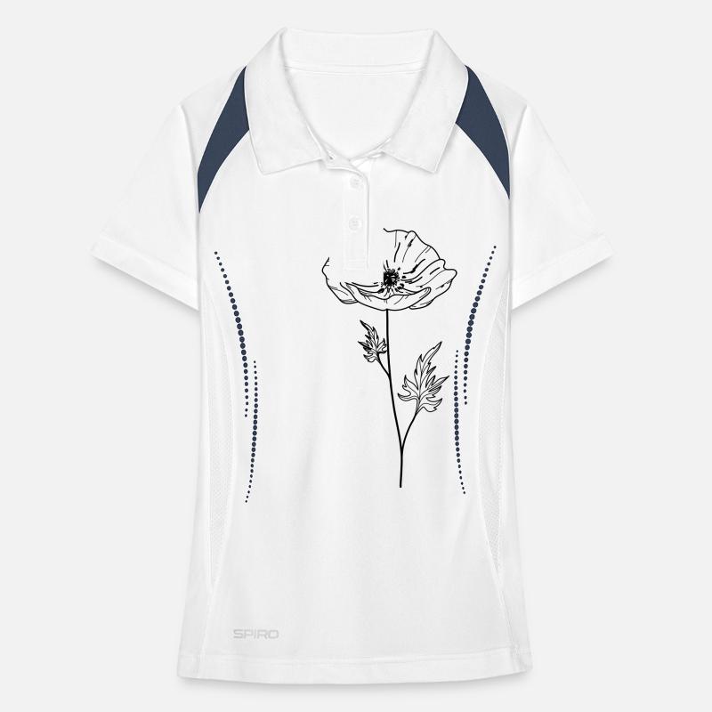 Fleur de coquelicot 13 Plan de travail 5 Polo respirant Femme