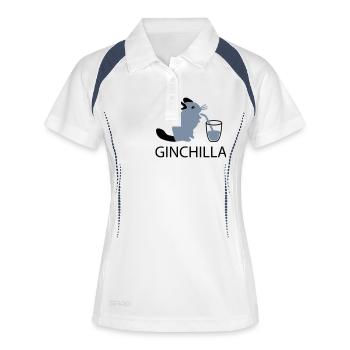 Ginchilla pour Gin Chiller - Polo respirant Femme - blanc/marine - Devant