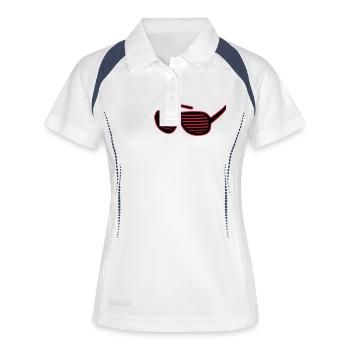 Partybrille Electro House Club Festival - Frauen Polo atmungsaktiv - Weiß/Navy - Vorne