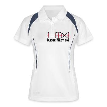 dna planeur - Polo respirant Femme - blanc/marine - Devant