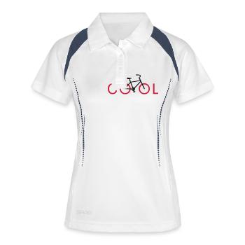 cool fahrrad - Frauen Polo atmungsaktiv - Weiß/Navy - Vorne