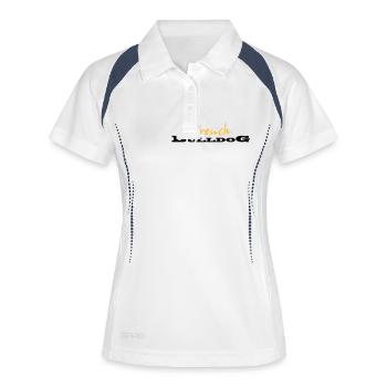 French Bulldog Logo - Frauen Polo atmungsaktiv - Weiß/Navy - Vorne