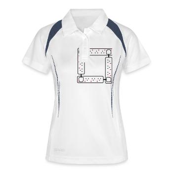 4way - Women's Polo breathable - white/navy - Front