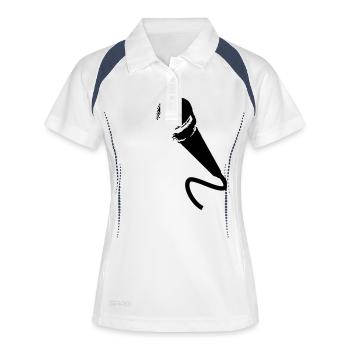microphone - Polo respirant Femme - blanc/marine - Devant