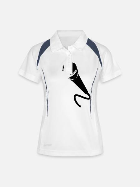 microphone - Women's Polo breathable - white/navy