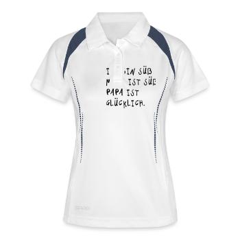 Ich bin süß (Spruch) - Frauen Polo atmungsaktiv - Weiß/Navy - Vorne