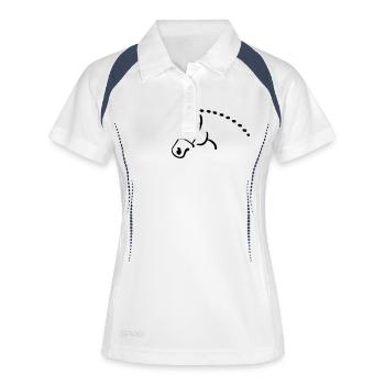 cheval - Polo respirant Femme - blanc/marine - Devant