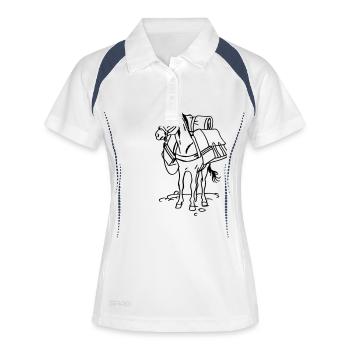 Packesel - Frauen Polo atmungsaktiv - Weiß/Navy - Vorne