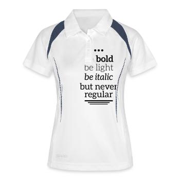bold light italic never regular Typografie Grafik - Polo respirant Femme - blanc/marine - Devant
