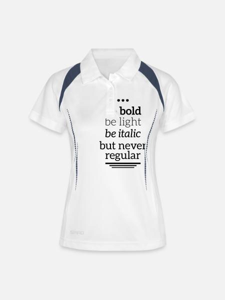 bold light italic never regular Typografie Grafik - Women's Polo breathable - white/navy