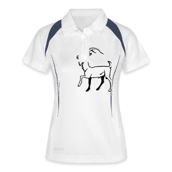 Ziegenbock - Frauen Polo atmungsaktiv - Weiß/Navy - Vorne