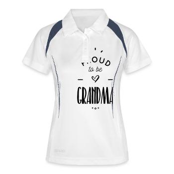 proud to be grandma - Polo respirant Femme - blanc/marine - Devant