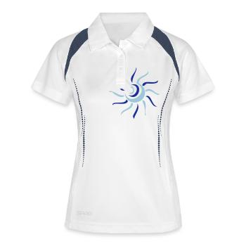 Sunbeam bleu - Polo respirant Femme - blanc/marine - Devant