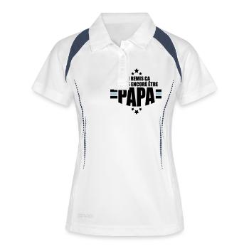 je vais encore être papa - Polo respirant Femme - blanc/marine - Devant