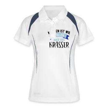 Lustige Sprüche Lustiger Spruch machen wie wollen - Frauen Polo atmungsaktiv - Weiß/Navy - Vorne