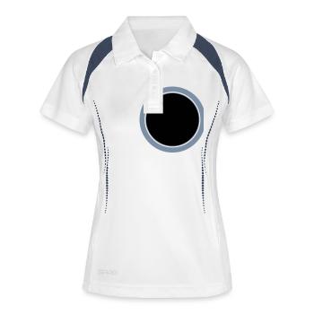 Trou de la plaque anneau circulaire - Polo respirant Femme - blanc/marine - Devant
