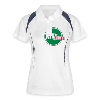 Kitesurfen - Frauen Polo atmungsaktiv - Weiß/Navy - Vorne