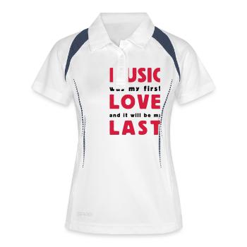 music was my first love 2 colors - Women's Polo breathable - white/navy - Front