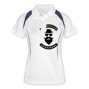 Team Bräutigam - JGA Crew - Junggesellenabschied - Frauen Polo atmungsaktiv - Weiß/Navy - Vorne