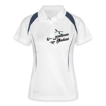 junggesellinnen abschied rose - Frauen Polo atmungsaktiv - Weiß/Navy - Vorne