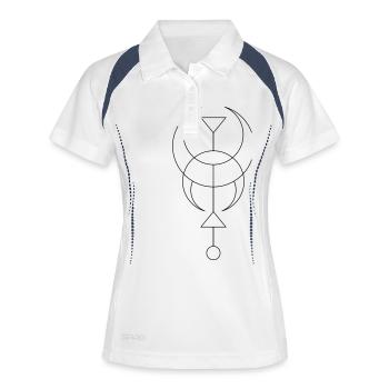 Mond - Moon - Frauen Polo atmungsaktiv - Weiß/Navy - Vorne