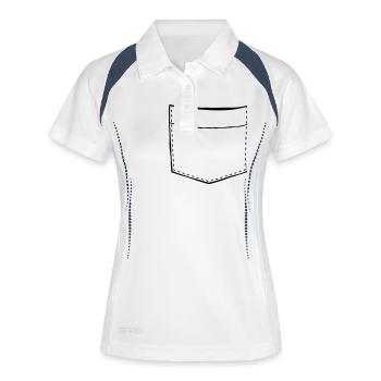 Design chest pocket empty - Women's Polo breathable - white/navy - Front