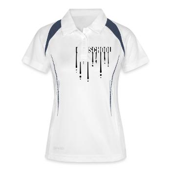 Gouttes Old School - Polo respirant Femme - blanc/marine - Devant