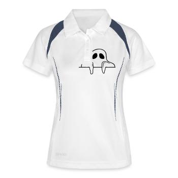 Comic Ghost Derrière le mur - Polo respirant Femme - blanc/marine - Devant