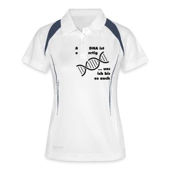 meine DNA - Frauen Polo atmungsaktiv - Weiß/Navy - Vorne
