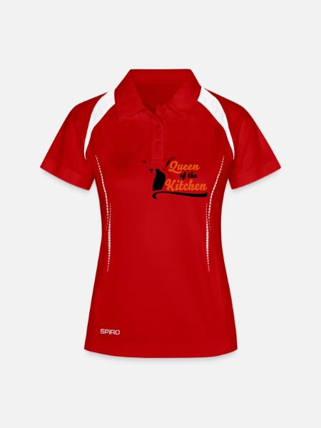 Cadeaux amusants pour les femmes qui aiment cuisiner - Polo respirant Femme - blanc/marine
